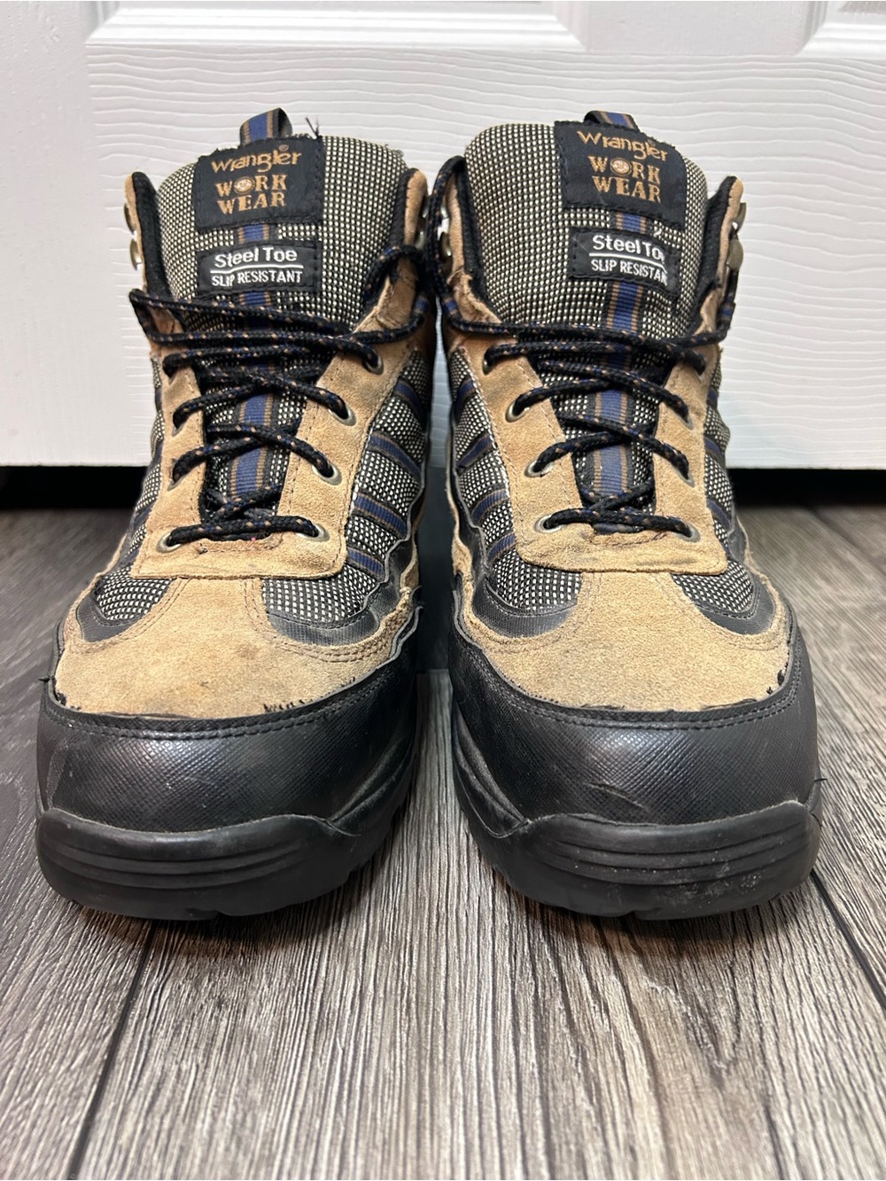 Wrangler Workwear Steel Toe Work Boots Mens Size 12 Slip Resistant